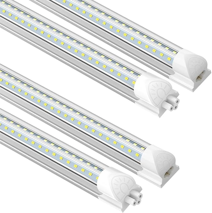 4 Pack 3FT LED Shop Lights 34W 4760LM 6000K V Shaped Linkable T8 Tube Lights for Workshop