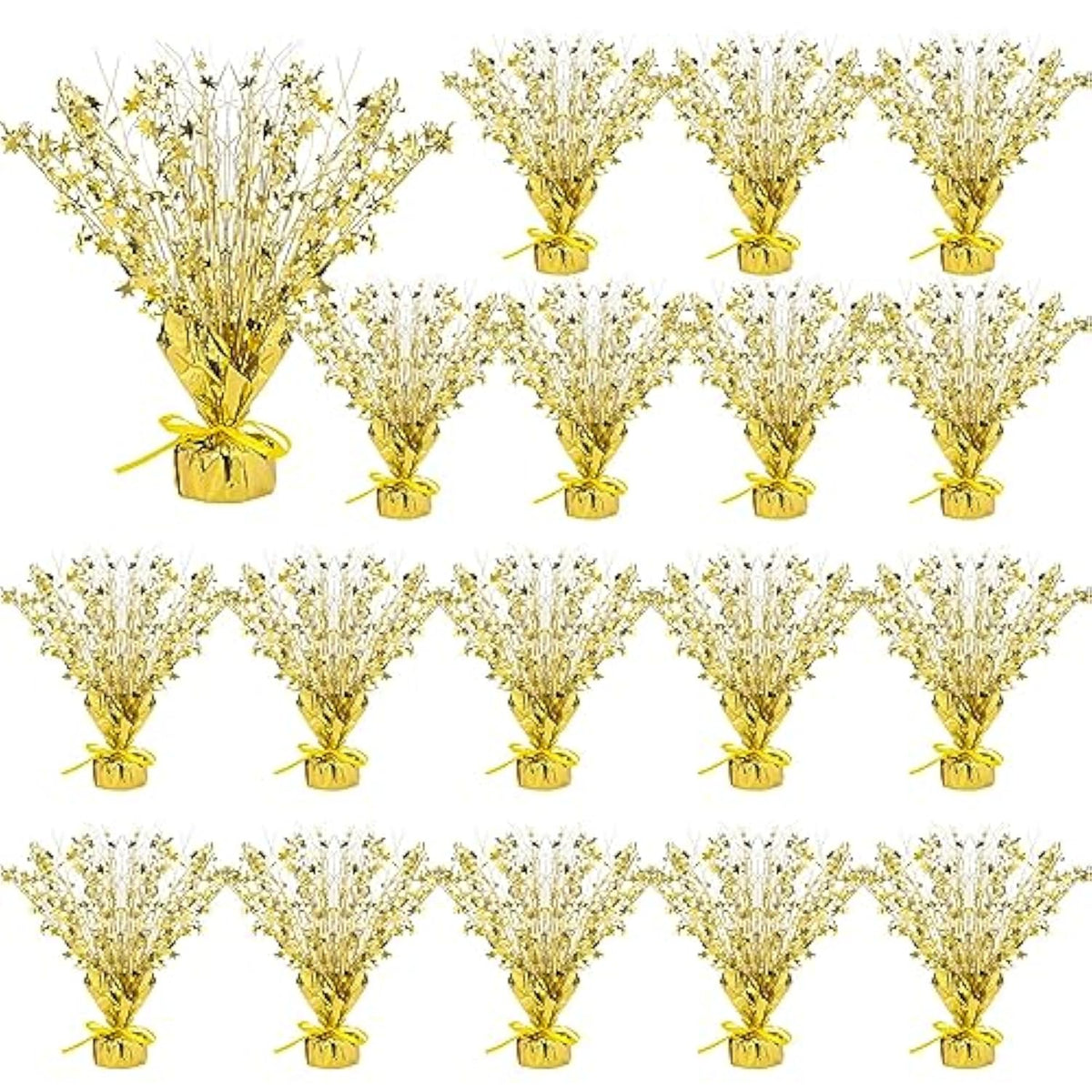 18pcs Gold Foil Starburst Centerpieces for Birthday & Holiday Party Decor