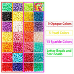 Pony Beads, 4,600 Pcs 9Mm Pony Beads Set In 27 Colors With Letter Beads, Star Beads And Elastic String For Bracelet Jewelry Making By