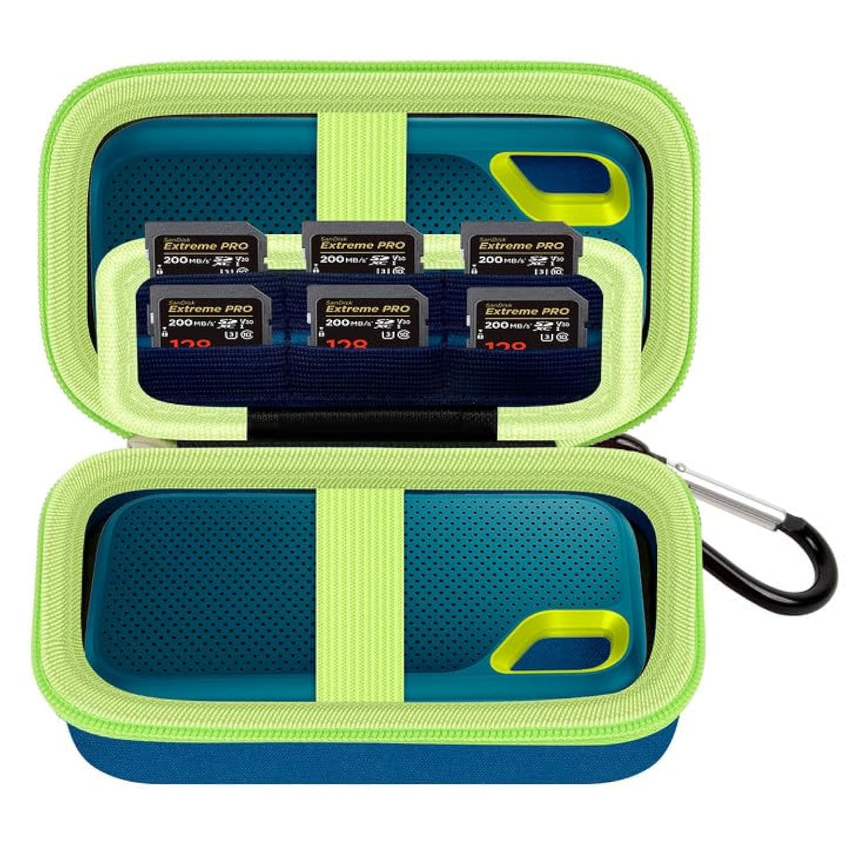 Case Compatible With Sandisk Extreme Pro/For Sandisk Portable Ssd 1Tb 2Tb 4Tb 500Gb/ For Crucial X9 X10 Pro External Solid State Drive, Travel Storage Bag For 2 Ssd And Sd Card - Monterey (Box Only)