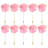 Rose Boutonnieres, 24 Pack Groom Wedding Boutonnieres Pocket Handmade Flower Lapel Pin Boutonnieres For Men Wedding Ceremony Party Prom, Pink