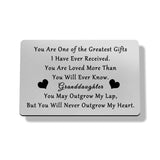 Granddaughter Gifts From Grandma And Grandpa To My Granddaughter Gift Cards For Granddaughter Great Granddaughter Birthday Card Laser Wallet Card Love Note Insert Card Gift For Granddaughter