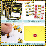 30 Pack Construction Party Invitations Construction Zone Birthday Invites With Yellow Envelopes And Stickers For Boy Kids Construction Dump Trucks Party Decoration Supplies