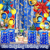 40 Pcs Video Game Party Favors Bags Blue With Gold Ring Print Themed Goodie Bags Candy Snack Treat Plastic Supplies For Birthday Game Party Decorations Gifts