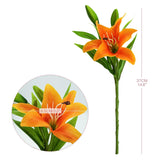 8Pcs Artificial Tiger Lily Flowers Orange Real Touch Lilies Flower Bouquet Faux Floral Table Centerpieces Arrangement For Wedding Home Party Garden Office Decor
