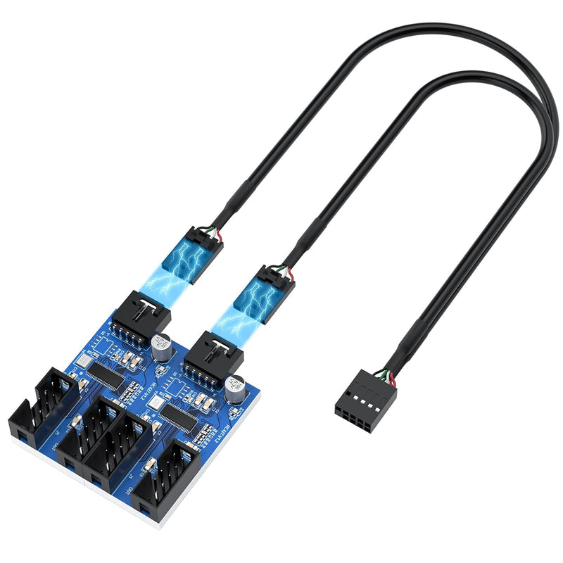 9Pin Usb Header Male 1 To 4 Female Extension Card Usb 2.0 Splitter 30Cm Cable