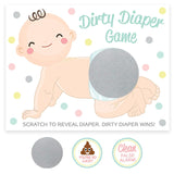 Baby Shower Game – Dirty Diaper Scratch Off Raffle, Boy Or Girl, 30 Cards And Stickers