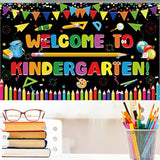 Kindergarten First Day Party Backdrop Welcome Banner Photo Booth Props