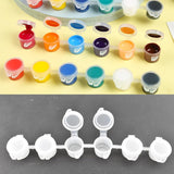 8Strips(48Pots) 3Ml/0.1Oz Clear Plastic Empty Paint Pot Strip Mini Paint Container Small Paint Cup Airtight Paint Storage Craft Storage Container With Lids For Kid Classroom Art Craft