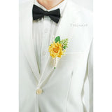Yellow Rose Corsage And Boutonniere Set For Wedding Prom Homecoming Men Groom Groomsmen Artificial Flowers Boutonniere And Women Girl Bridesmaids Bracelet Suit Decor
