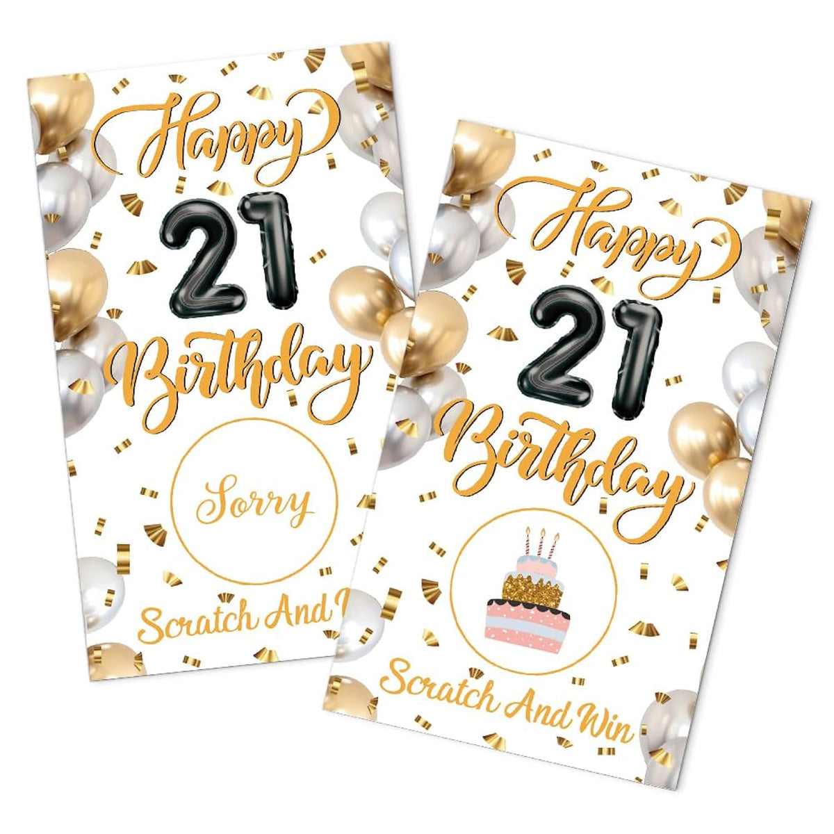 50 Pack Happy 21 Birthday Theme Scratch Off Game, Scratch Card For Birthday Party, Happy 21St Raffle Tickets For Bachelorette Party Game Family Activity, Bridal Shower Activity