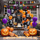 60 Pack 12 Inch Halloween Balloons Orange Black Purple with Ribbons Party Decor
