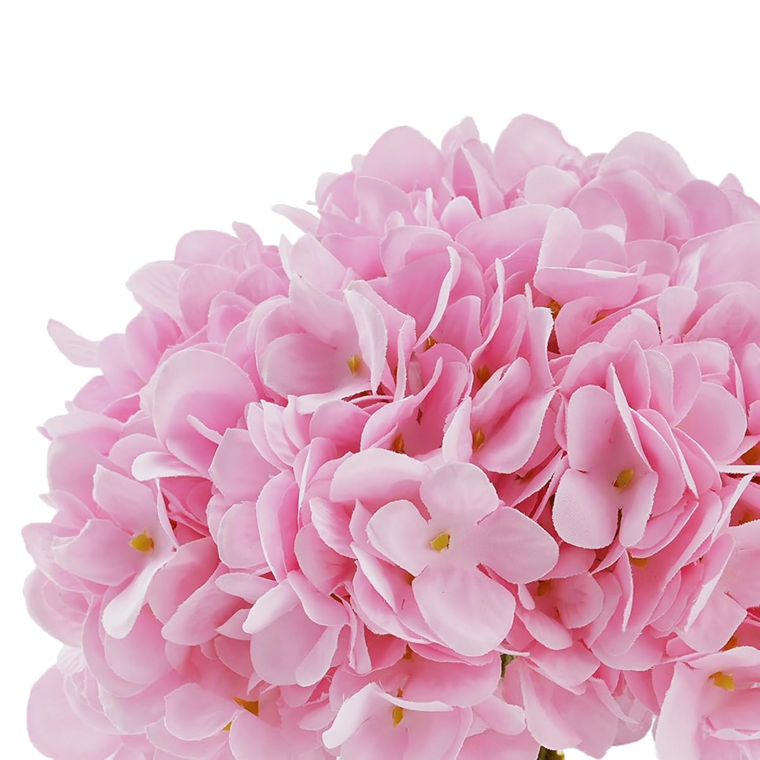 Artificial Hydrangea Flowers In Vase, Silk Floral Arrangement In Vase With Faux Water For Home Decor Indoor, Room Table (Pink)