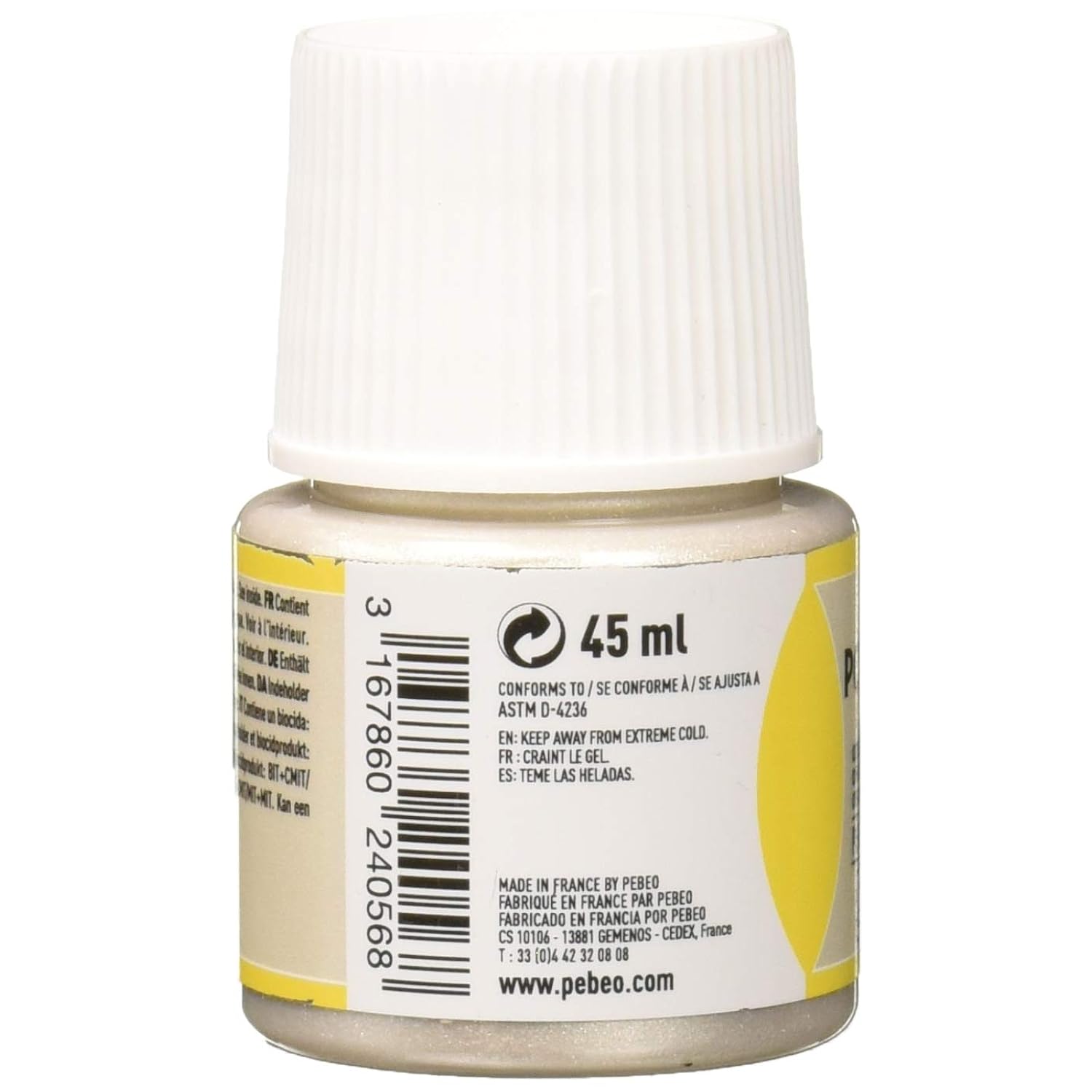 Pebeo Porcelaine 150, China Paint, 45 ml Bottle - Pearl White
