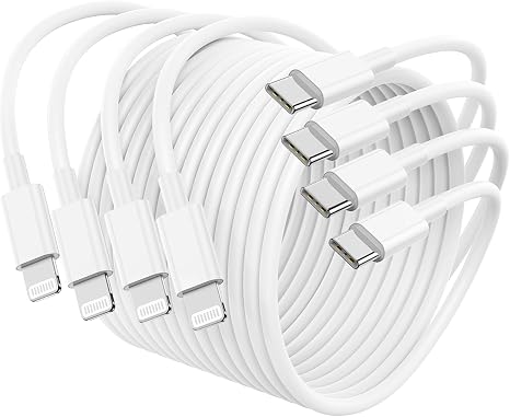 4 Pack 6FT USB C to Lightning Cable Fast Charging Cord for iPhone 14 13 12 11 and More