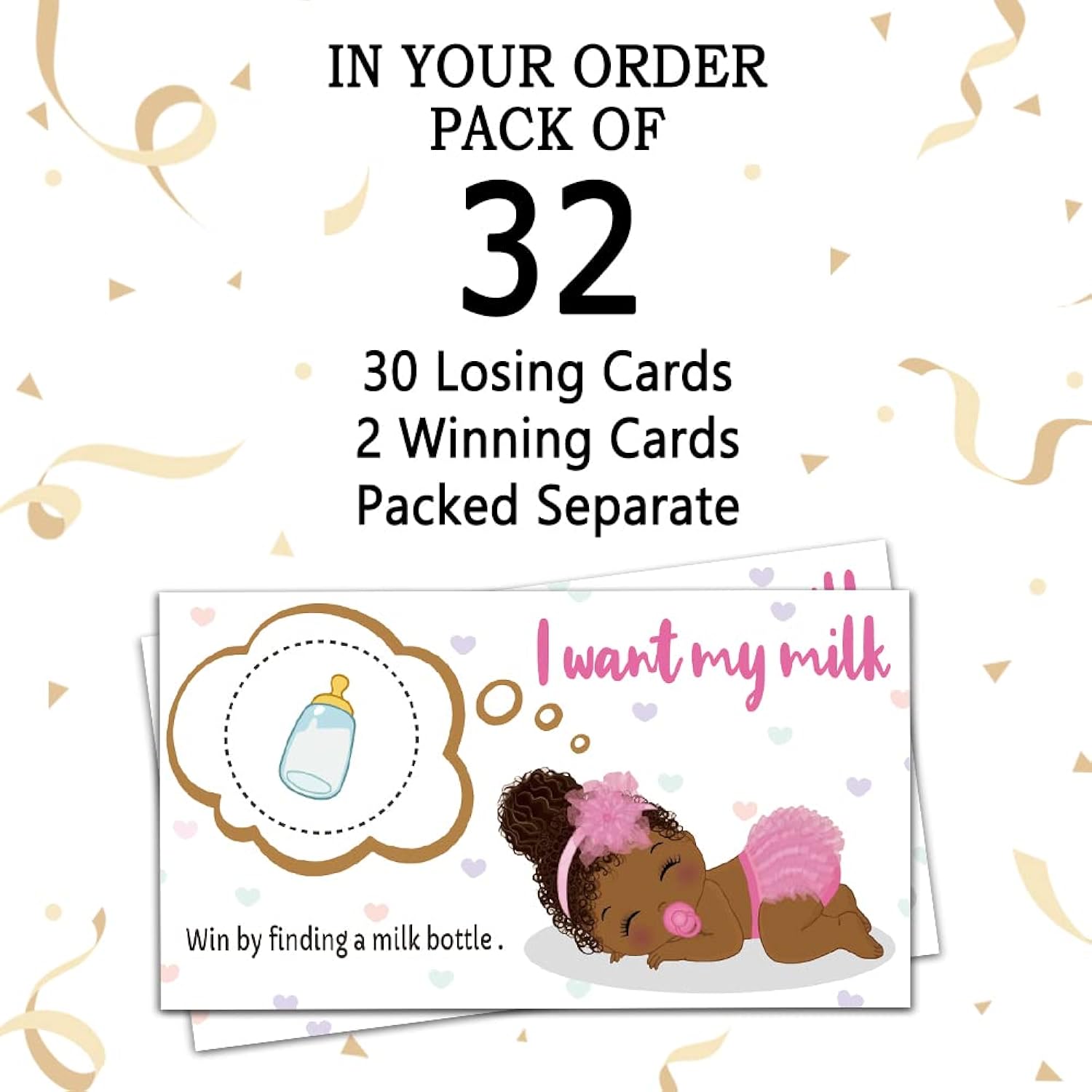 Baby Shower Scratch Off Party Game Cards?32 Pcs? Activity For Bridal Baby Shower Festive Raffle Tickets Sleeping Baby Scratch Off Cards Christmas Thanksgiving Holiday Games Supplies ?Girl?