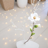 White Artificial Magnolia Fake Silk Flower Single Floral Home Decor Living Room Bedroom Garden Party Wedding Decoration In Pots Vase For Desk Table, Artificial Flowers, Home Décor
