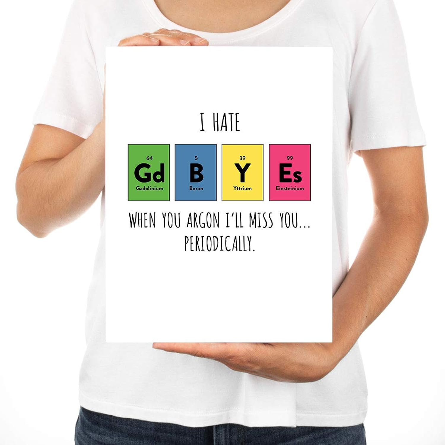Funny Jumbo Retirement Card With Envelope 8.5 X 11 Inch, Greeting Card, Periodic Table Gdbyes, Scientist, Teacher, Professor