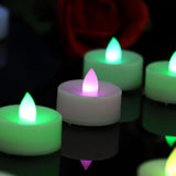 CANDLE CHOICE Color Changing Battery Operated Flameless Tea Lights Bright Flickering LED Tealight Candles Wedding Table Centerpieces Halloween Thanksgiving Christmas Decorations Batteries Incl 12 Pack