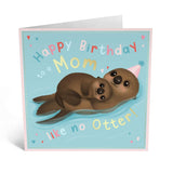 Mothers Day Cards For Mom - 'Mom Like No Otter' - Sweet Birthday Card - Birthday Day Cards For Mommy Mama - Blank Greeting Cards - Comes With Fun Stickers
