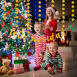 Feliz Navidad Banner Gold Glitter And Gold Glittery Circle Dots Garlan