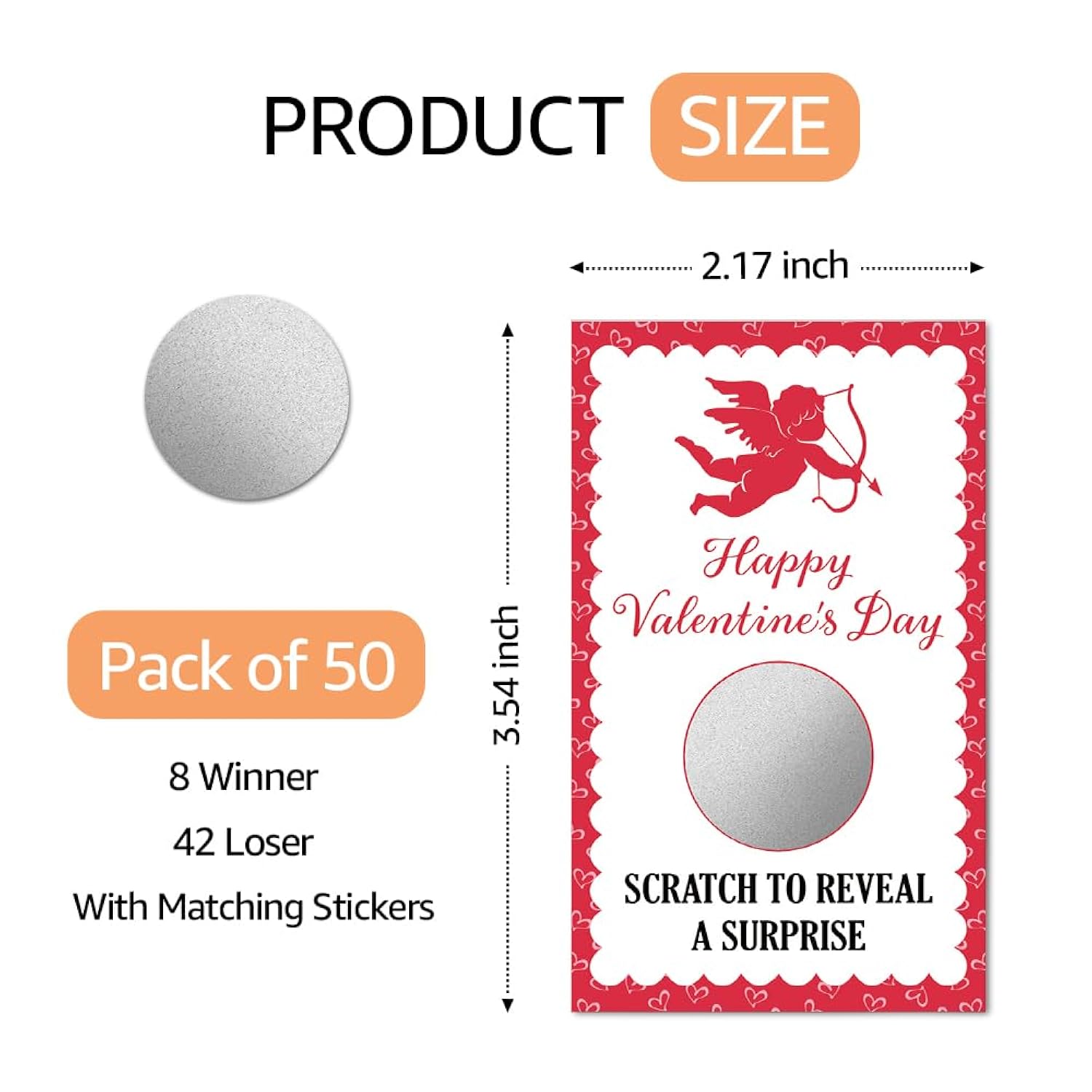 50Pcs Happy Valentine'S Day Blank Scratch Card, Sweet Scratch Off Game For Bachelorette Party, Raffle Tickets Engagement Party Supplies, Lottery Game Couple Gathering For Group Activity