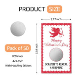 50Pcs Happy Valentine'S Day Blank Scratch Card, Sweet Scratch Off Game For Bachelorette Party, Raffle Tickets Engagement Party Supplies, Lottery Game Couple Gathering For Group Activity