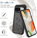 Pixel 9/9 Pro Case, Cute Black Floral, Soft TPU, Shockproof, Slim, for Women