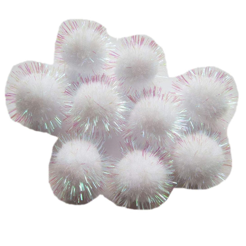 50Pcs Glitter Tinsel Pom Poms Sparkle Balls For Diy Craft/Party Decoration/Cat