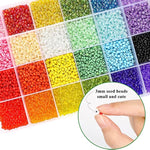 12000Pcs 3Mm Glass Seed Beads For Bracelets Making Kit With Letter Alphabet Beads, Friendship Bracelet Kits 8/0 Craft Bead For Jewelry Making Necklaces And Key Chains With 2 Rolls Of Cord