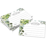 Lush Greenery Advice And Wishes Cards For The Bride And Groom / 50 Marriage Advice Note Cards / 4" X 6" Newlyweds Blank Advice Cards/Greenery Bridal Shower Décor And Games