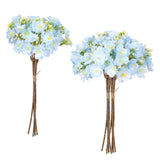 Blue Artificial Flowers For Decoration 2 Bouquets Fake Forsythia Flower 8Pcs Lifelike Jasmine Silk Flowers For Wedding Centerpiece Jasmine Flower Bouquet Garden Home Party Decor(Blue)