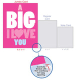 Jumbo Blank Friendship Paper Card 8.5 X 11 Inch With Envelope (1 Pack) Jumbo Encouragement, Good Luck A Big I Love You J2732Frb