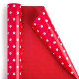 Red Wrapping Paper,Reversible Gift Wrap Paper With Polka Dot Design For Girls,Birthday,Valentine'S Day,Mother'S Day(17 Inch X 32.8 Feet)
