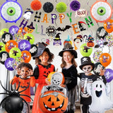 Halloween Party Decoration Set – Banner, Balloon Arch, Ghost & Spider Balloons