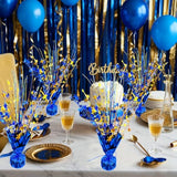6 Pack Metallic Foil Star Burst Table Centerpiece Gold & Blue Party Decor