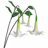 2Pcs Artificial Datura Flowers Fake Real Touch Long Stems Pu Lily Flowers For Home Spring Summer Floral Decoration