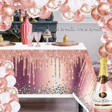 Rose Gold Birthday Party Decorations,Happy Birthday Banner,Fringe Curt