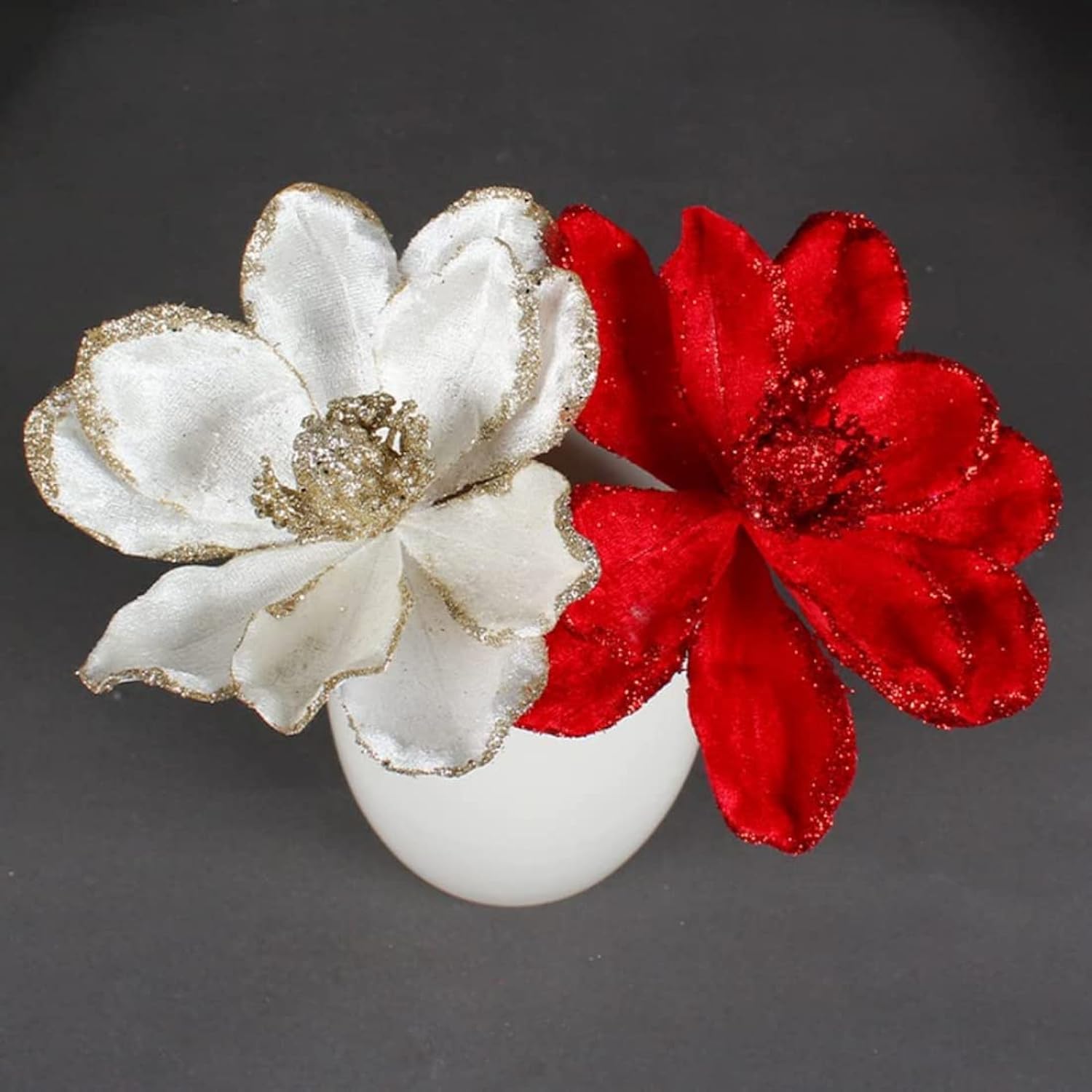 12 Pcs Christmas Tree 10.6 Inches Fake Flower Artificial Flowers Xmas New Year Floral Diy Wedding Party Bouquets Decor
