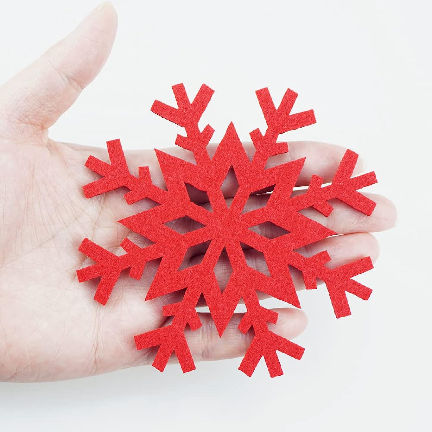 10Pcs Red Snowflake Felt Coasters Set Christmas Drink Coasters Cup Mat For Christmas Winter Party Decoration