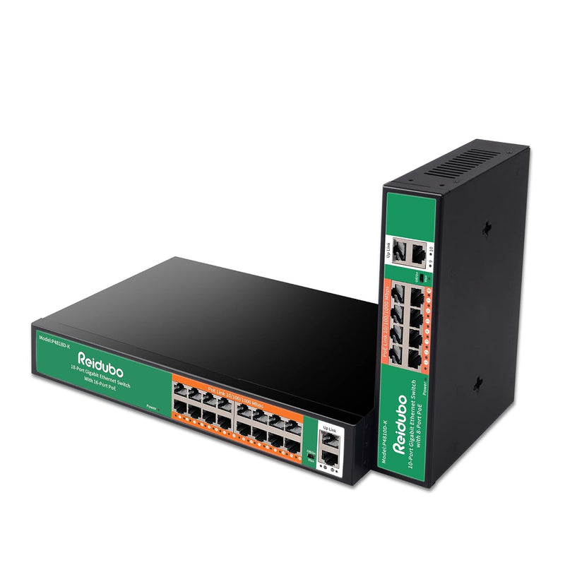 10+18-Port Ethernet Gigabit Poe Switch,16-Port Poe Network Switch With 2 Uplin