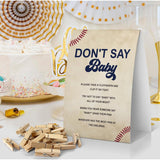 Don'T Say Baby Baby Shower Game, Sports Baby Shower Decoration, Baseball Don'T Say Baby Sign, Boy Baby Shower Games, Clothespins For Baby Shower-Dsba21