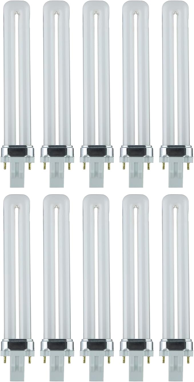 GX23 CFL Light Bulbs 10 Pack 13W 2700K Soft White Single U Twin Tube 2 Pin Base