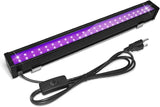 24W LED Black Light Bar UV Blacklight for Glow Party Halloween Body Paint Bedroom Game Room Stage Lighting