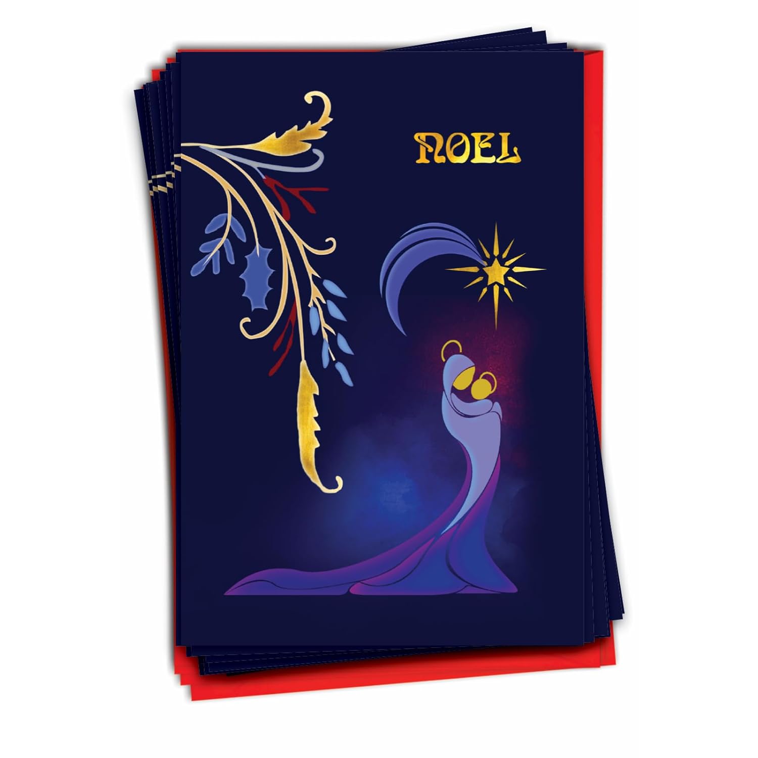 36 Christmas Greeting Cards Boxed Set W/ 5X7 Envelopes For Men, Women (1X36 Design) Nouveau Noel C6124Axsg-B36X1