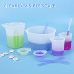 Silicone Measuring Cup For Resin, Resins Supplies With 600Ml+250Ml+ 100Ml Cups, Resin Mixing Cups, Silicone Stir Sticks, Epoxy Mixing Cup