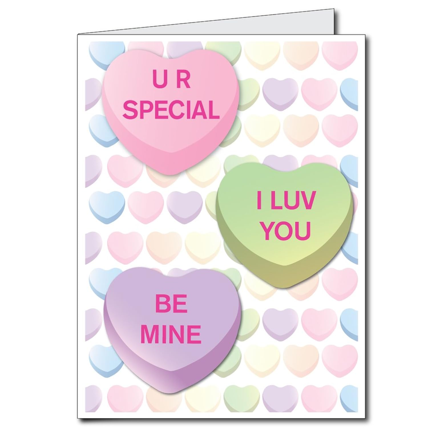 VictoryStore Jumbo Greeting Cards: Giant Valentine's Day Card (Candy Hearts) 2 feet x 3 feet card with envelope
