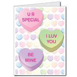 VictoryStore Jumbo Greeting Cards: Giant Valentine's Day Card (Candy Hearts) 2 feet x 3 feet card with envelope