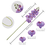 38" Artificial Phalaenopsis Flowers 6Pcs Purple Orchids Artificial Orchid Flowers Stem For Wedding Party Office Home Décor(Purple)