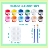 300Pcs Mini Acrylic Paint Set, 20 Pack 3Ml 12 Colors Paint Bulk With 40Pcs Brushes And 20Pcs Palettes, Acrylic Paint Strips For Kids, Perfect For Birthday Party Home Classroom Favors
